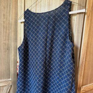 Cabi 3783 Size M Scallop Mermaid Scale Layered Tank Top Sleeveless Navy